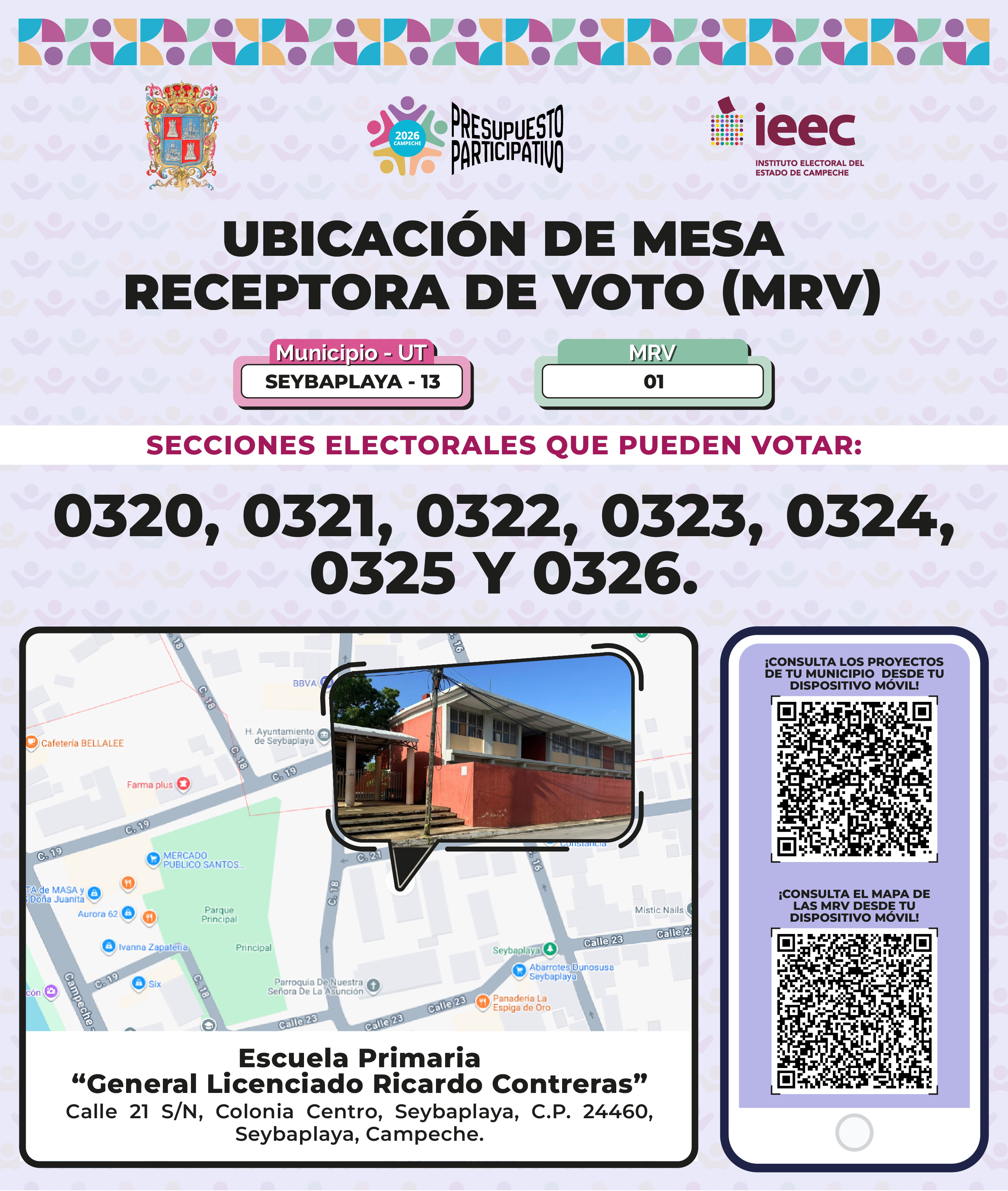 Ubicación de Mesas Seybaplaya 1